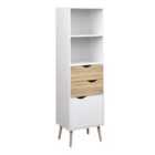 Furniture To Go Oslo Bookcase 2 Drawers 1 Door In White And Oak Effect