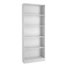 Furniture To Go Basic Tall Wide Bookcase (4 Shelves) In White