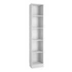 Furniture To Go Basic Tall Narrow Bookcase (4 Shelves) In White