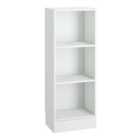 Furniture To Go Basic Low Narrow Bookcase (2 Shelves) In White