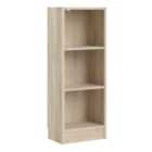 Furniture To Go Basic Low Narrow Bookcase (2 Shelves) In Oak Effect