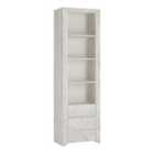 Furniture To Go Angel Tall Narrow 3 Drawer Bookcase In White Craft Oak Effect