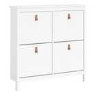 Furniture To Go Barcelona Shoe Cabinet 4 Compartments In White