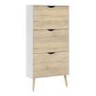 Furniture To Go Oslo Shoe Cabinet 3 Drawers In White And Oak Effect
