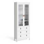 Furniture To Go Barcelona China Cabinet 2 Doors w/ Glass + 3 Drawers - White