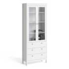 Furniture To Go Madrid China Cabinet 2 Doors With Glass + 3 Drawers In White