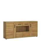 Furniture To Go Cortina 4 Door Wide Glazed Sideboard In Grandson Oak Effect