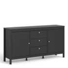 Furniture To Go Madrid Sideboard 2 Doors + 3 Drawers In Matt Black
