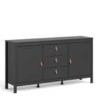 Furniture To Go Barcelona Sideboard 2 Doors + 3 Drawers In Matt Black