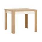 Furniture To Go Lyon Small Extending Dining Table 90/180Cm In Riviera Oak Effect/White High Gloss