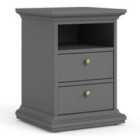 Furniture To Go Paris Bedside 2 Drawers In Matt Grey