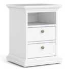 Furniture To Go Paris Bedside 2 Drawers In White