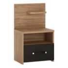 Furniture To Go Monaco 1 Drawer Bedside With Open Shelf Right Hand In Oak Effect And Black