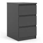 Furniture To Go Naia Bedside 3 Drawers In Black Matt