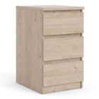 Furniture To Go Naia Bedside 3 Drawers In Jackson Hickory Oak Effect