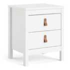 Furniture To Go Barcelona Bedside Table 2 Drawers In White