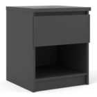 Furniture To Go Naia Bedside 1 Drawer 1 Shelf In Black Matt