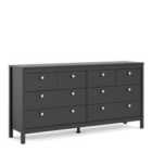 Furniture To Go Madrid Double Dresser 4+4 Drawers In Matt Black