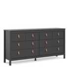 Furniture To Go Barcelona Double Dresser 4+4 Drawers In Matt Black