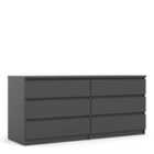 Furniture To Go Naia Wide Chest Of 6 Drawers (3+3) In Black Matt