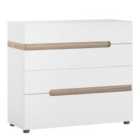Furniture To Go Chelsea 4 Drawer Chest In White With Oak Effect Trim