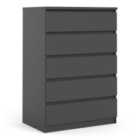 Furniture To Go Naia Chest Of 5 Drawers In Black Matt