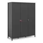 Furniture To Go Barcelona Wardrobe With 3 Doors In Matt Black