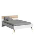 Furniture To Go Oslo Euro Double Bed (140 X 200) In White And Oak Effect