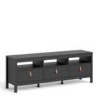 Furniture To Go Barcelona TV-Unit 3 Drawers In Matt Black