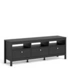 Furniture To Go Madrid TV Unit 3 Drawers In Matt Black