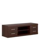Furniture To Go Imperial Wide 4 Drawer TV Cabinet In Dark Mahogany Melamine