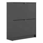 Furniture To Go Shoes Hallway Storage Cabinet w/2 Tilting Doors - Matt Black