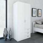 Furniture To Go Space Wardrobe With 2 Doors And 3 Drawers White