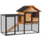 PawHut Wood/Metal Elevated Outdoor Rabbit Hutch