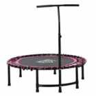 HOMCOM Workout Mini Trampoline Indoor/Outdoor Adjustable Handle Pink
