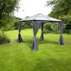 Glendale Peninsula 3m x 3m Gazebo - Grey