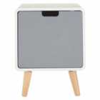 Interiors By Ph 1 Door Cabinet White / Grey Pine Wood Legs