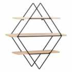 Interiors By Ph Rhombus Shelves Wall Mounted / 3 Tiers Powdered Metal