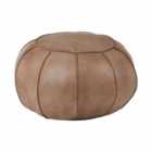 Interiors By Ph Grey Leather Pouffe