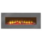 Sureflame 1.8kW Wm-9505 Electric Wall Mounted Fire With Remote In Grey 42 Inch