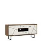 Furniture To Go Brolo 2 Door 2 Drawer TV Unit In Walnut And White