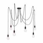 Ensora Lighting Collins 6 Light Pendant Set Black
