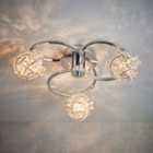 Ensora Lighting Jana 3 Light Semi Flush Ceiling Light