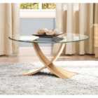 Jual Siena Oak & Glass Coffee Table