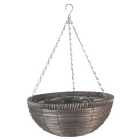 Smart Garden Slate Faux Rattan Hanging Basket - 14in