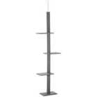 PawHut 260cm Floor To Ceiling Cat Tree W/ 3 Perches Kitten - Grey