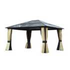 Outsunny Deluxe 12 x 14ft Hardtop Gazebo
