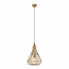 Eglo Teardrop Shaped Woven Pendant Light
