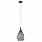 Eglo Teardrop Shaped Single Pendant - Black/White