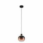 Eglo Ombre-style Black Brown Glass Single Pendant